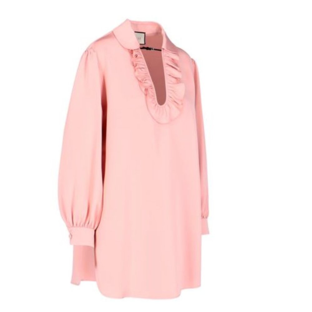 Gucci Maxi Shirt / Dress Faille Iced Pink